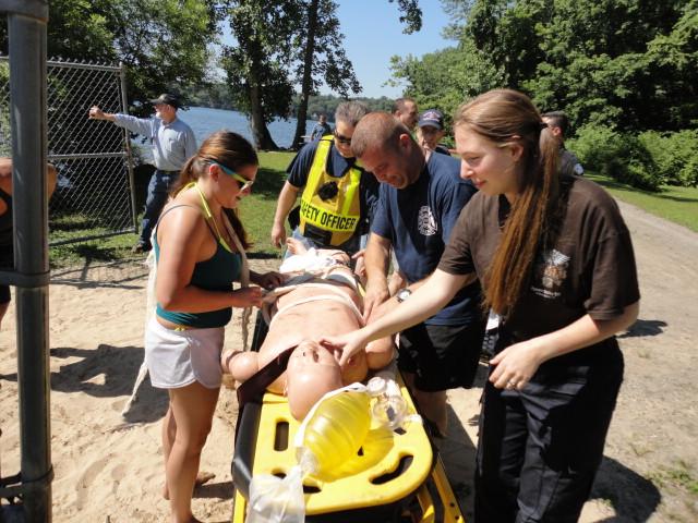 Water Rescue Drill with Ambulance Corps