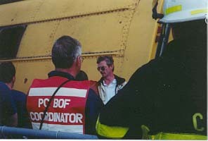 Chief McCarthy gets feedback on drill from observers