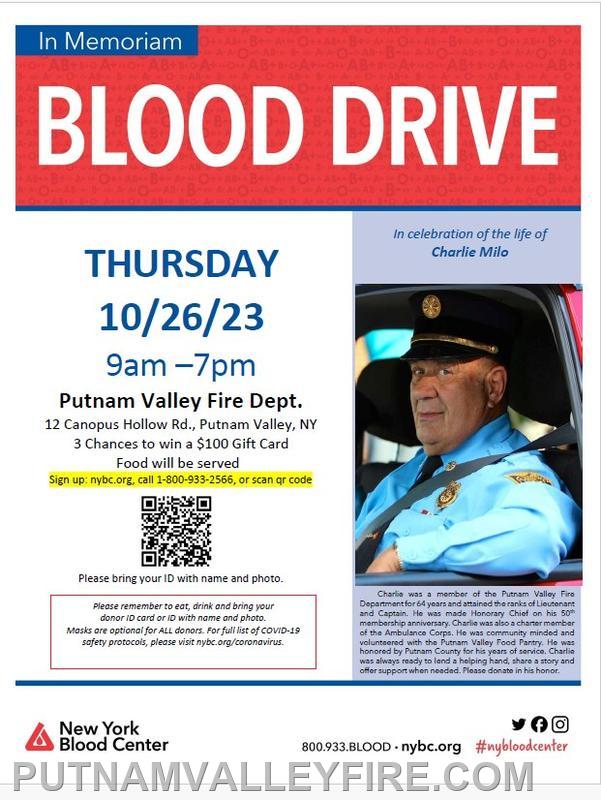 10/26/2023 October Blood Drive